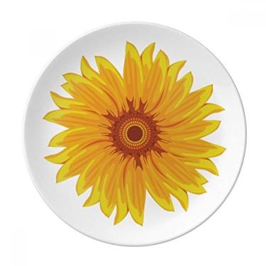 Imagem de Prato de sobremesa de flores de girassol amarelo decorativo de porcelana 20,32 cm para jantar em casa