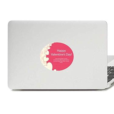 Imagem de Adesivo de notebook com emblema de vinil rosa branco Happy Valentine's Day