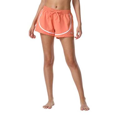 Imagem de Nonwe short de corrida feminino de secagem rápida sólido férias de verão cordão laranja G