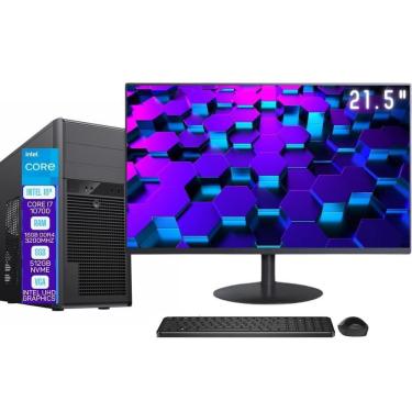 Imagem de Computador Completo Skill Pro Intel 10ª Geração Core i7 10700 16GB DDR4 SSD 512GB Monitor 21.5&quot; LED SP-096