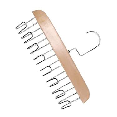 Imagem de Cabides de Bolsa, Antiferrugem 8 Ganchos Livres de Perfuração Gancho para Pendurar Bolsa de Madeira Multifuncional para Dormitório Estudantil (caqui)