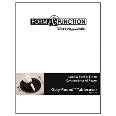 Imagem de Creative Converting Toalha de mesa redonda branca lisa, tamanho único, multicolorida