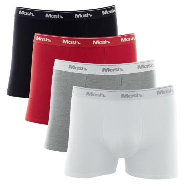 Imagem de Kit Cueca Boxer Mash 4 Peças Masculina Algodão Elástico