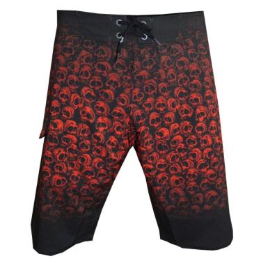 Imagem de Bermuda Tecido Alkary Caveirinhas Vermelha-Masculino
