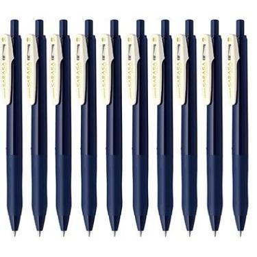 Imagem de Zebra Caneta de tinta de gel retrátil Sarasa Clip 0,5, aderência de borracha, 0,5 mm, tinta azul escura, conjunto econômico com 10