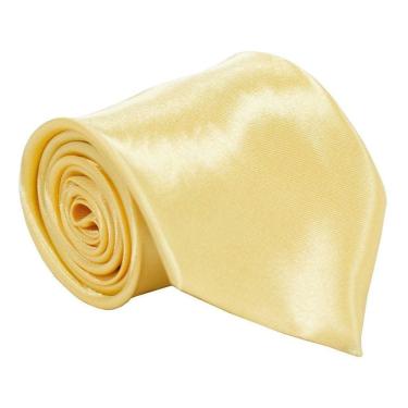 Imagem de  Gravata Tradicional Lisa Amarela Formatura e Casamento