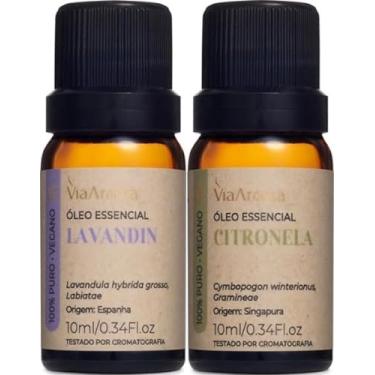 Imagem de KIT 2 Óleos Essenciais Via Aroma Puros e Naturais - Escolha Entre Diversas Fragrancia ex. Menta Piperita, Lavanda, Alecrim e Muito Mais. (Citronela + Lavandin)