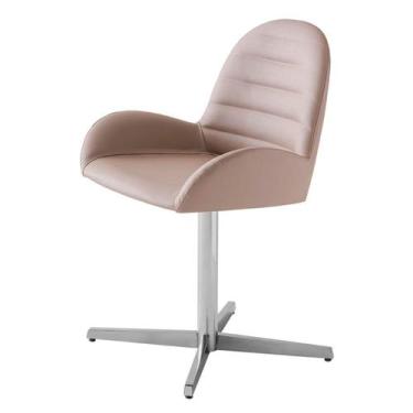 Imagem de Cadeira Arm Assento Estofado Dunas Fendi Com Base Aranha Em Aluminio -