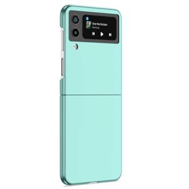 Imagem de Para samsung z flip 5 4 3 2 caso untra fino anti-impressão digital à prova de choque capa dura para telefones z flip, azul claro, para galaxy z flip 4
