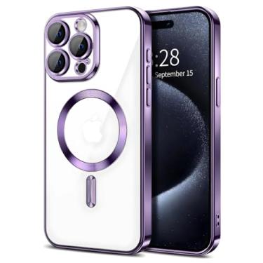 Imagem de Capa Capinha Magnética Anti Impacto Luxo Case Slim Proteção Total Lente Câmera Premium Para iPhone (Roxo, IPhone 15 Pro Max)