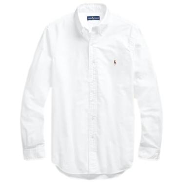 Imagem de Polo Ralph Lauren Camisa Oxford masculina clássica de manga comprida, , branco, M
