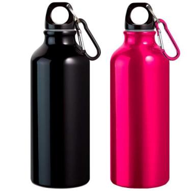 Imagem de Kit 2X Garrafa Squeeze Sport 500 Ml Topget Preto E Rosa