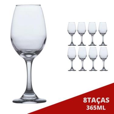 Imagem de Taça Luxo 365ml Cristal Vinho Água Suco Drinks - 8Unid - Cristar