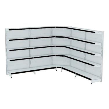 Imagem de Gondola Parede 170 Fit Ate 4 Metros 1 Canto Branco 25b Pe Pr