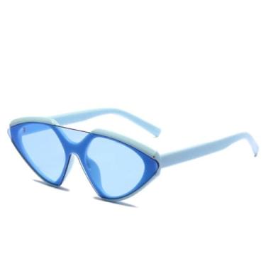 Imagem de Moda personalidade all-match passarela retro olho de gato óculos de sol senhoras sexy óculos de sol colorido polígono irregular, c7, um tamanho