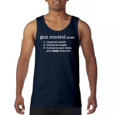 Imagem de Camiseta regata masculina Gun Control Definition 2nd Amendment 2A Second Guns Rights American Veteran Don't Tread on Me, Azul marinho, G