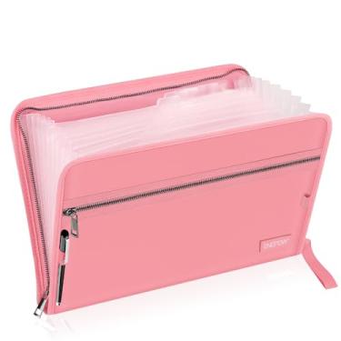 Imagem de ENGPOW Organizador de arquivos sanfonado, 13 bolsos à prova de fogo, pasta organizadora de documentos com zíper e etiquetas, armazenamento seguro portátil para viagem doméstica para arquivos de letras