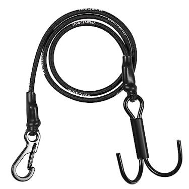 Imagem de HooCrawler 1 peça de correia cinética para guincho de esteira de controle remoto e corda de escape, gancho de reboque de resgate para chassi 1/8 1/10 LCG Axial SCX10 I II Capra RR10 TRX4 (preto clássico)