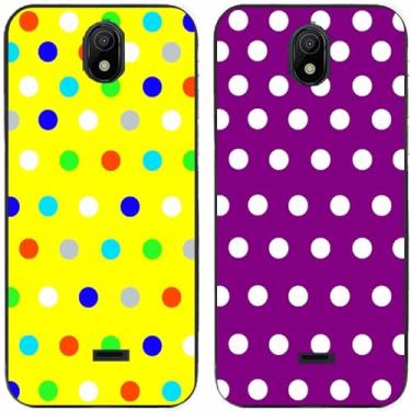 Imagem de 2 peças amarelo roxo colorido bolinhas impressas TPU gel silicone capa de telefone traseira para Nokia todas as séries (Nokia C100)
