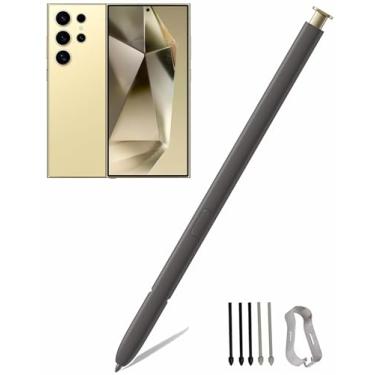 Imagem de Befzygwk Caneta S24 Ultra S para Samsung Galaxy S24 Ultra 5G Touch Stylus, sem Bluetooth, 4.096 níveis de pressão, 5 pontas de substituição, amarelo