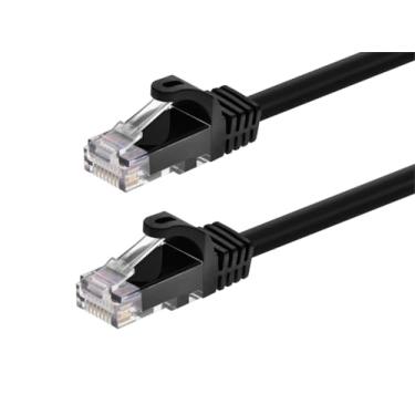 Imagem de Monoprice Cabo de conexão Ethernet Flexboot Cat6 – Cabo de rede para Internet – RJ45, trançado, 550 MHz, UTP, fio de cobre puro, 24AWG, 9 m, preto