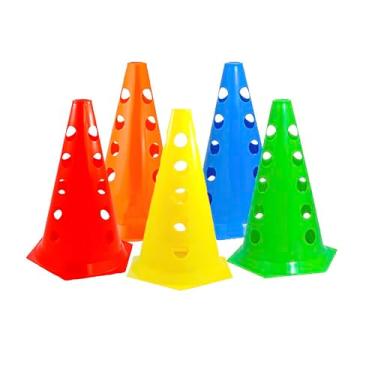 Imagem de Kit Cone Agilidade Demarcatório Furados Flexível Circuito - 12 unidades