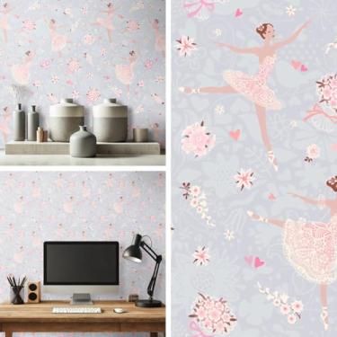 Imagem de Papel de Parede Divertido Infantil Autocolante Bailarina 5 metros