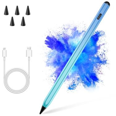 Imagem de TaIYanG Caneta Stylus de cor gradiente para iPad 2018-2024 com 5 pontas extras, Apple Pencil para iPad 10ª/9ª/8ª/7ª/6ª geração, iPad Pro 11/32.8 cm, iPad Air 5ª/4ª/3ª geração, iPad Mini