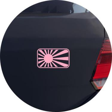 Imagem de Adesivo de Carro Bandeira Japão Sol Nascente - Cor Rosa Claro - Melhor