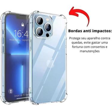 Imagem de Capa Capinha Com Bordas Anti Impacto Para iPhone 13 Pro Max Tela de 6,