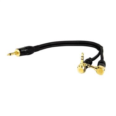 Imagem de Cabo Adaptador P2 Mono Para 2 P2 Estereo 90° Graus - 50 Cm