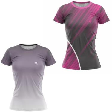 Imagem de Kit 2 Blusa Feminina Academia Fitness Camisa Caminhada Dry fit Camiset