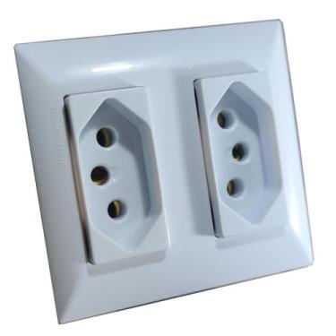 Imagem de Conjunto tomada dupla 20a 2p+ t 250v embutir moveis tramontina aria