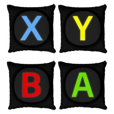 Imagem de Kit 4 Capas de Almofada Infantil Decorativa Videogames Botões Controle