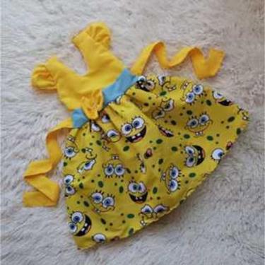 Imagem de Vestido Menina Infantil Temático Simples Bob Esponja Amarelo - AUREA, 