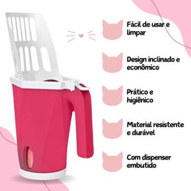 Imagem de Kit Gato Rolo Adesivo Tira Pelos + Pá Coletora Para Caixa de Areia Gat