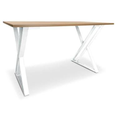 Imagem de Mesa P/ Escritório Jantar Gamer Tampo 1,00x0,60 Qatar Branco/Jade - Ge