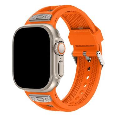 Imagem de Pulseira Silicone Robusta Web Compatível com Watch Ultra - Baú do Viki