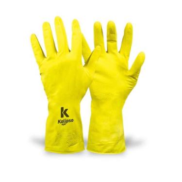 Imagem de Kit 12PR Luva Latex Amarela Floc G Light - Kalipso