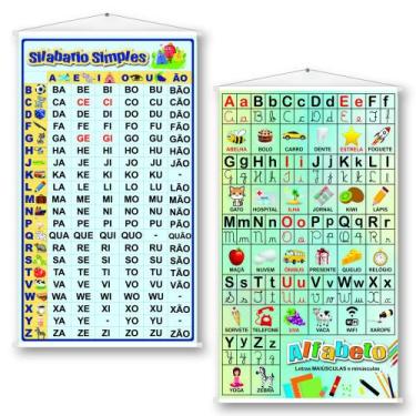 Imagem de Banner Pedagógico Sílabas Simples e Alfabeto - Kit 2 und. - Oc Shop