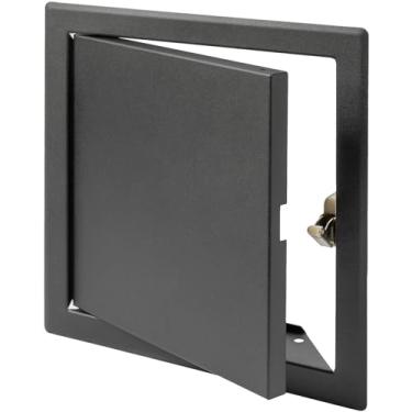 Imagem de Vent Systems Painel de acesso de metal antracite de 20 cm x 20 cm com função de clique - Portas de fácil acesso - Painel de acesso para drywall, parede, porta de serviço elétrica e encanamento