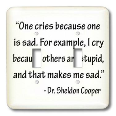 Imagem de 3dRose lsp_113629_2 Big Bang Theory One Cryes Because One Is SadDr Sheldon Cooper interruptor duplo