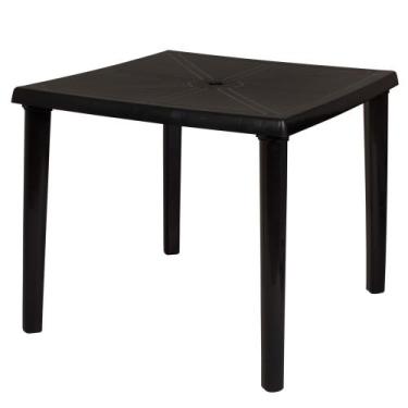 Imagem de Mesa Plástica Quadrada Desmontável Preta - MOR