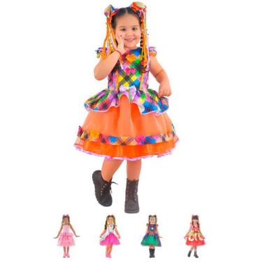 Imagem de Vestido Infantil Festa Junina São João - Quadrilha Várias Cores - Mode