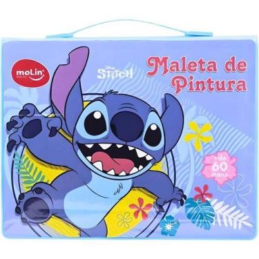 Imagem de Maleta Para Pintura 64 Itens Stitch Plastica Molin, Azul