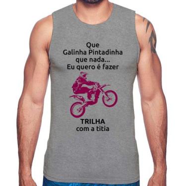 Imagem de Regata Trilha com a titia (moto rosa) - Foca na Moda, Cinza, GGG
