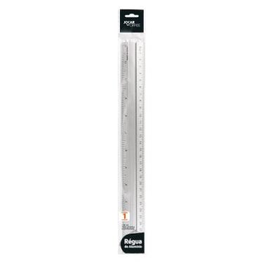 Imagem de Régua De Alumínio 30cm Prata Resistente Jocar Office