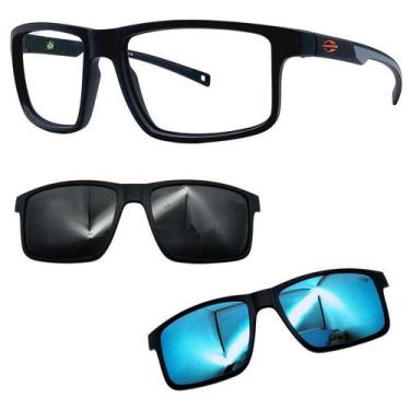 Imagem de Oculos Mormaii 6127 Swap 5 APJ Com 2 Clipons Cinza e Azul, Cinza, Azul