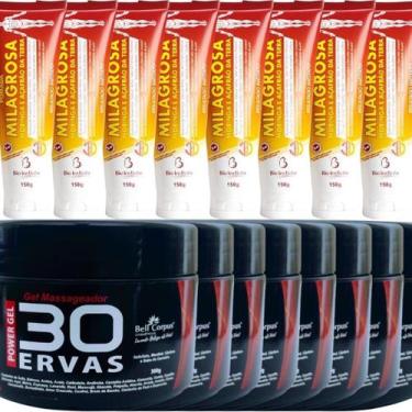 Imagem de Revenda Atacado 8 Gel 30 Ervas Power 300g + 8 Pomada Massageadora Mila