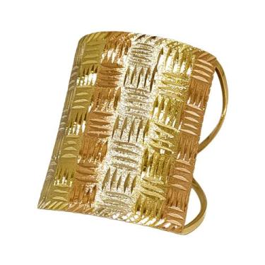 Imagem de Anel Em Ouro 10k 416 Chapa Grande Tricolor, 27